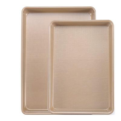 China Durable Heat Resistant Gold Carbon Steel Baking Pan Iron Coated Baking Tray for sale