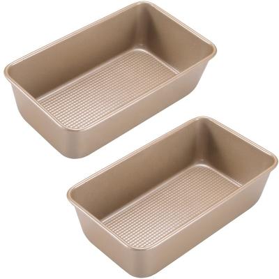 China Sustainable Hot Selling Bread Box Carbon Steel Bread Box Amazon Bakeware Metal Bread Cupcake Non-Stick Bread Baking Pan for sale