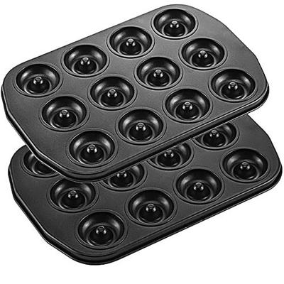 China Amazon bakeware viable hot selling set 12 cups cake pan carbon steel set donut baking pan for sale