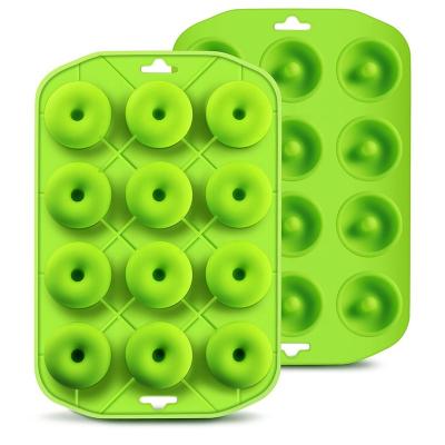 China Amazon Viable Hot Selling Bakeware Set 12 Cavity Tray Silicone Donut Pan Cake Baking Mold for sale