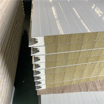 China Polyurethane Edge Sealing Rock Wool Sandwich Panel for Prefab House for sale