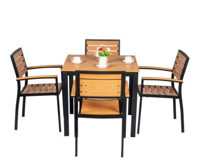 China Modern Casual Furniture Plastic Aluminum Outdoor Dining Table for sale