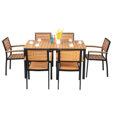 China Retailer of Modern Alum Dining Table Garden Patio Plastic Outdoor Furniture for sale