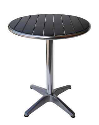 China Modern Modern Outdoor Furniture Garden Patio Restaurant Dining Plastic Wood Aluminum Metal Round Table for sale