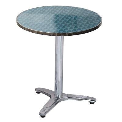 China 23.6 Inch 60cm Aluminum Folding Furniture Easy Carry Indoor Outdoor Restaurant Round Stainless Steel Table for sale