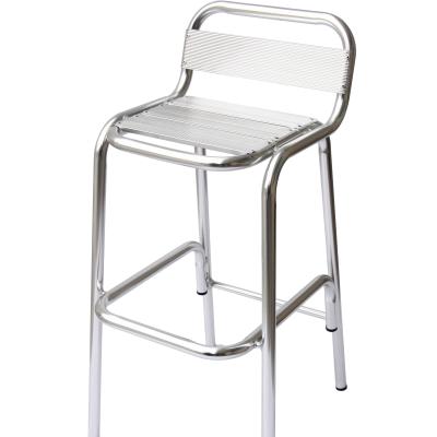 China Modern Design Aluminum Stackable Hotel Metal Furniture Modern Restaurant Leisure Bar High Dining Chair for sale