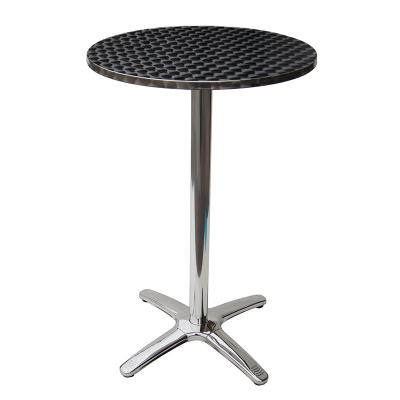 China Cheap Foldable UV Resistant Large Round Metal Cheap Picnic Party Price Bar Easy Carry Aluminum Bar Stainless Steel Table for sale