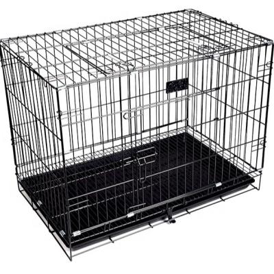 China Large Sustainable Stainless Steel Cages Pet Collapsible Dog Cage Kennel Cheap Pet Cages Carriers for sale