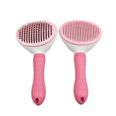 China Sustainable Wholesale Self Cleaning Pet Grooming Brush Comb Dog Fur Shedding Brush for sale