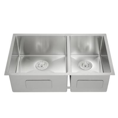 China Without Single Faucet Double Large Industrial Size Under Counter Kitchen Stainless Sink for sale