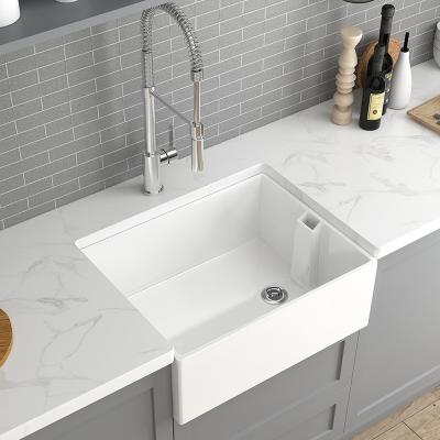 China Without Tap 600mm Belfast Butler Undermount Farmhouse White Ceramic Kitchen Sink for sale