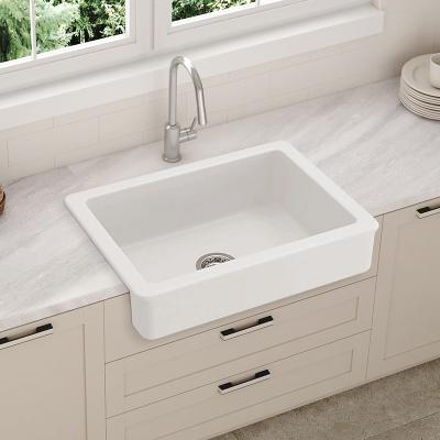 China Without Faucet Custom Cabinet Countertops Apron Front Ceramic Kitchen Wash Basin Sinks for sale