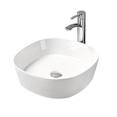 China Modern Table Top Mount Square Bathroom Sink Ceramic Basins for sale