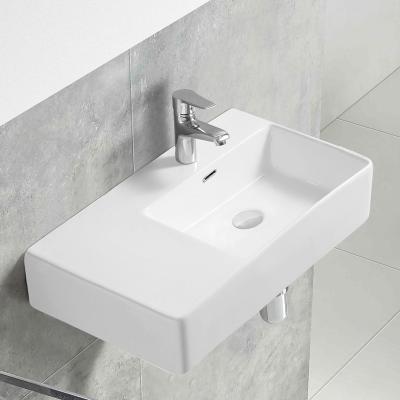 China Durable Modern Luxury Ceramic Wall Hang Bathroom Basin Art Hand Wash Basin Wall Hung Mounted Sink for sale