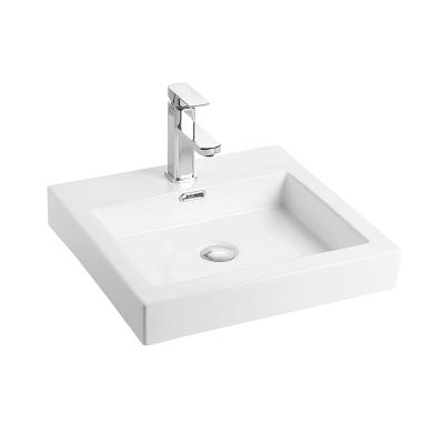 China Good Straightness Modern Rectangle Table Top Art Ceramic Hand Wash Basin Bathroom Sink for sale