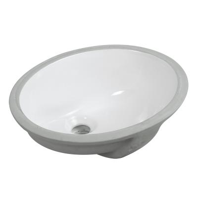 China Modern White Ceramic Vanity Cabinet Under Counter Bathroom Wash Basin Sink for sale