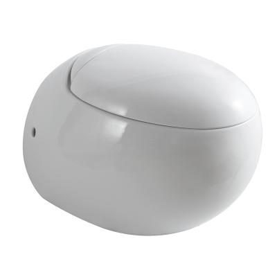 China Hidden Cistern Egg Shape Sanitary Ware Bathroom P Trap Ceramic WC Wall Hung Toilet for sale