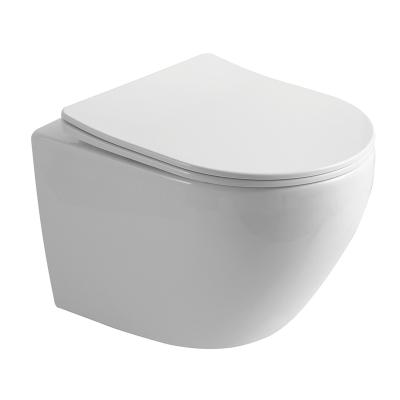 China Hidden Sanitary Ware Bathroom P Rimless Cistern Trap Wc Toilet Bowl Ceramic Wall Hung Toilet for sale