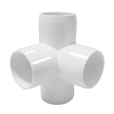 China Fittings de tuberías de conector de codo de 4 vías ASTM PVC para tuberías de PVC SCH40 1/2