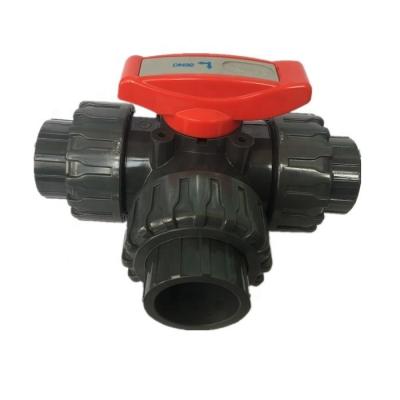 China ISO Thickness Industrial Diverter 3 Way PVC 2 Inch Valve with Socket Thread Ends OEM Yes for sale