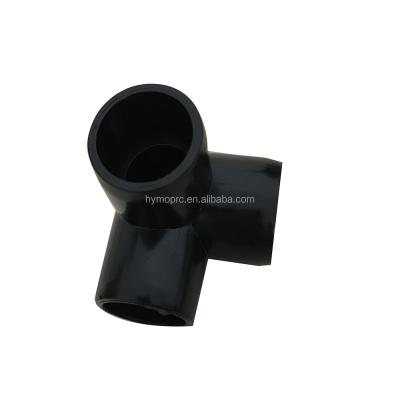 China Black PVC Three Way Corner Connector Fittings for Long Lasting Plumbing and Furniture for sale