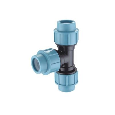 China Water Plastic Pipe Fittings Joint HDPE Pipe PN10 PP Compression Fitting and Brass Insert for sale