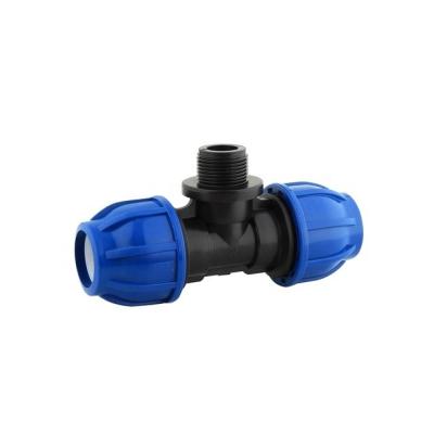 Cina PN16 Tee di plastica per l'approvvigionamento idrico 20-110MM Fittings di compressione HDPE Irrigazione a goccia in vendita