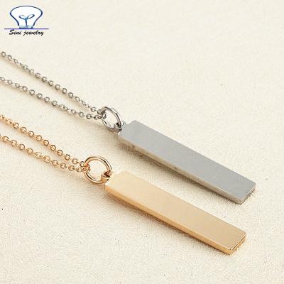 China Wholesale Stainless Steel Stamped Customized Empty Stainless Steel Bar Gold Necklace Jewelry for sale