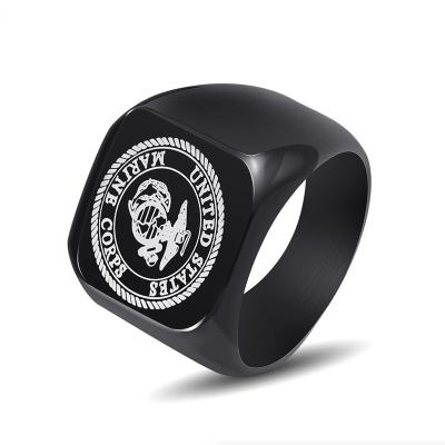 China New Stainless Steel Punk Masonic Jewelry Accessories Gothic Ring Fashion Ring For Men for sale