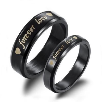 China Wholesale Ebay Stainless Steel Costume Jewelry Stainless Steel Couples Ring Engraved Logo Loves Ring Engagement Ring for sale