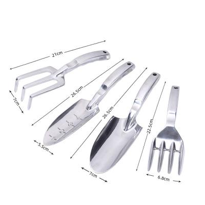 China Country 4 Pieces Heavy Duty Aluminum DIY Tools Tool Kit Garden with Stainless Head and Wooden Handle for sale