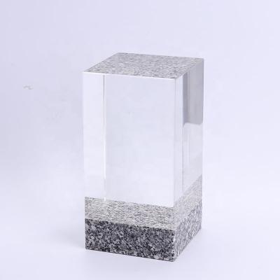 China Europe High Quality 3D Laser Engraving Cube Marble Crystal Block For Customized Logo for sale