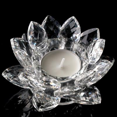 China Colorful Crystal Flower Candle Holder China Lotus Religious Antique for sale