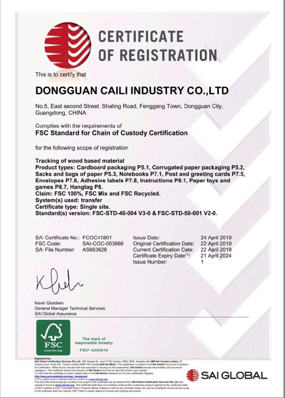 FSC - Dongguan Caili Industry Co., Ltd.