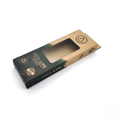 China Handmade Sample Free Kraft Paper Retail Box For Electronic Products Phone Case Earphone Data Line With PVC Window for sale