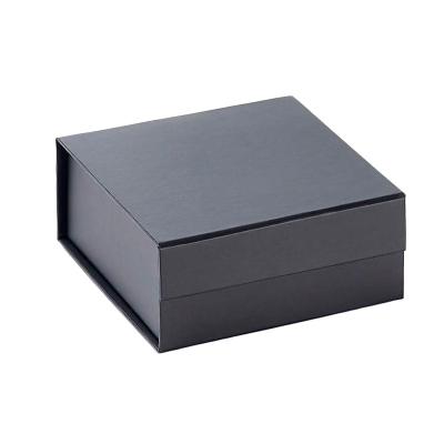 China Handmade Luxury Custom Packaging Black Flat Folding Cardboard Announcement Logo Magnetic Paper Box for sale