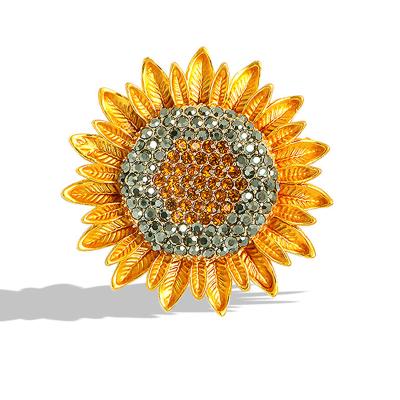 China Hot fashionable alloy factory brooch diamond flower brooch sunflower sale brooch jewelry direct sales for sale