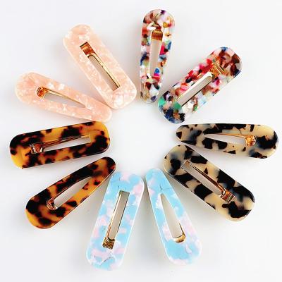 China Hair Accessary Acetate Japanese Geometric Hairpin Korean Sweet Girl Hair Clip Lady Hairdress for sale