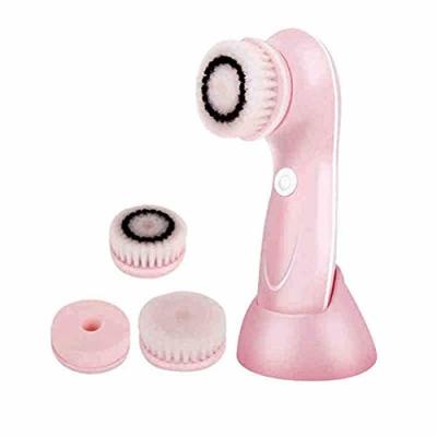 China Facial Cleansing Brush,USB Rechargeable Facial Brush,Electric Rotating Face Scrubbing, 3 in 1 Brush Heads for sale