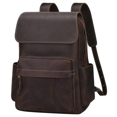 China BOSHIHO Crazy Horse anti-theft wholesale casual leather pray backpack designer backpack famous brands for sale