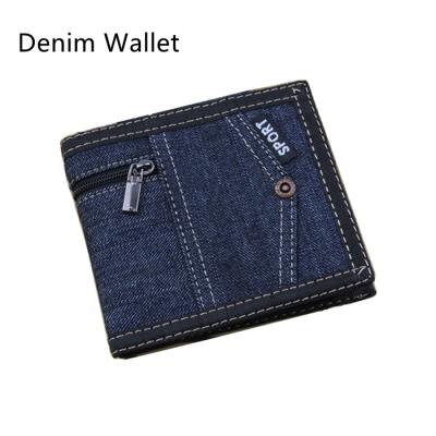 China 2021 Newest Small Denim Women's Anti-theft Card Wallet Folding Denim Credit Card Holder Wallets for sale