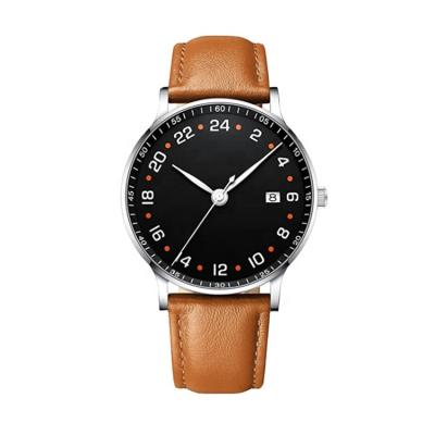 China Auto Date Auto Drive Chronograph 24 Hours OEM Logo Leather Strap Women Men Unisex School Relojes Hombre Fashionable Quartz Watches for sale