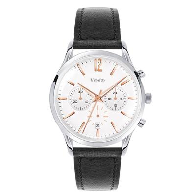 China New Arrival Relojes Dropshipping Chronograph Three Hands Dress Wristwatch OEM Logo Leather Band Men Luxury Fashion Quartz Watch for sale