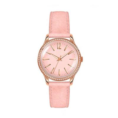 China Luxury Oiffice Style Chronograph Dropshipping Diamond Stereoscopic Glass OEM Logo Leather Dress Band European Luxury Fashionable Women Watch for sale