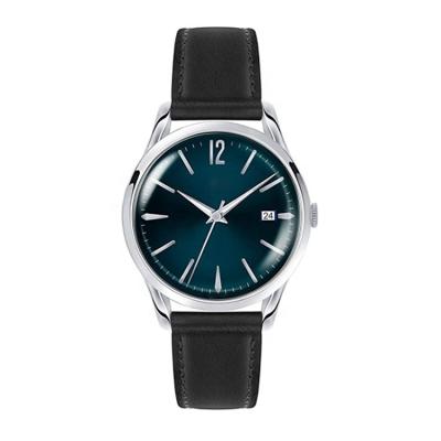 China Fashionable hot selling quartz glass date European e-commerce automatic date OEM style logo leather band men's stereoscopic automatic wristwatch for sale