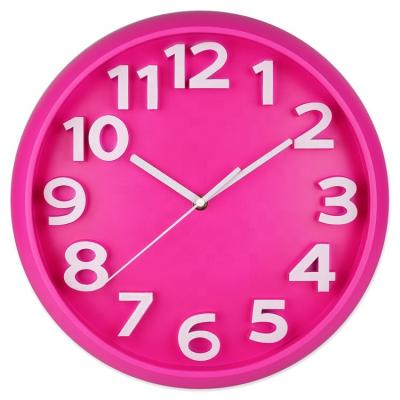 China 3d Numbers Raised Numbers Apogee Quartz Analog Round Shape Modern Design Wall Clock for sale