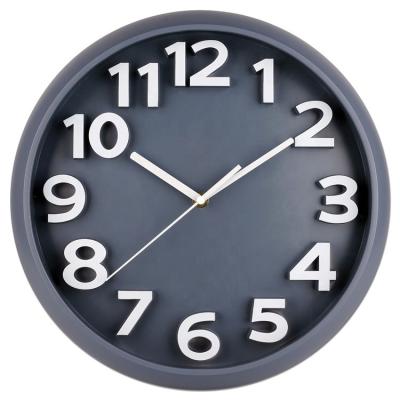 China Heyday Of Europe 13 Inch Raised Numbers Round Shape Modern Design Wall Clock for sale