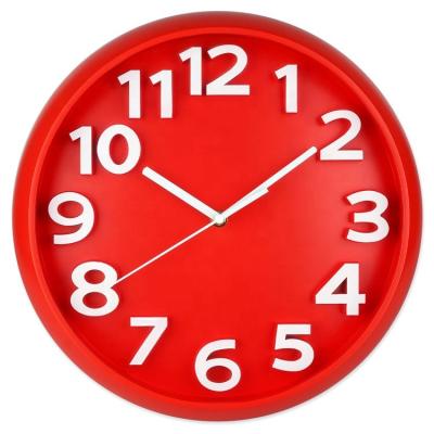 China CLASSIC Apogee 13 inch 3d Quartz Analog Raised Numbers Contemporary Wall Clock for sale