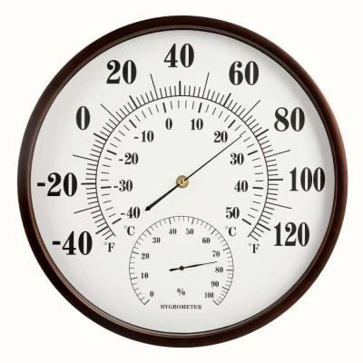 China Indoor Outdoor Round Wall Mount Thermometer Hygrometer for sale