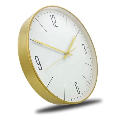 China BRIEF Gold Spray Painted Metal Frame Expensive Japan Wall Clock for sale